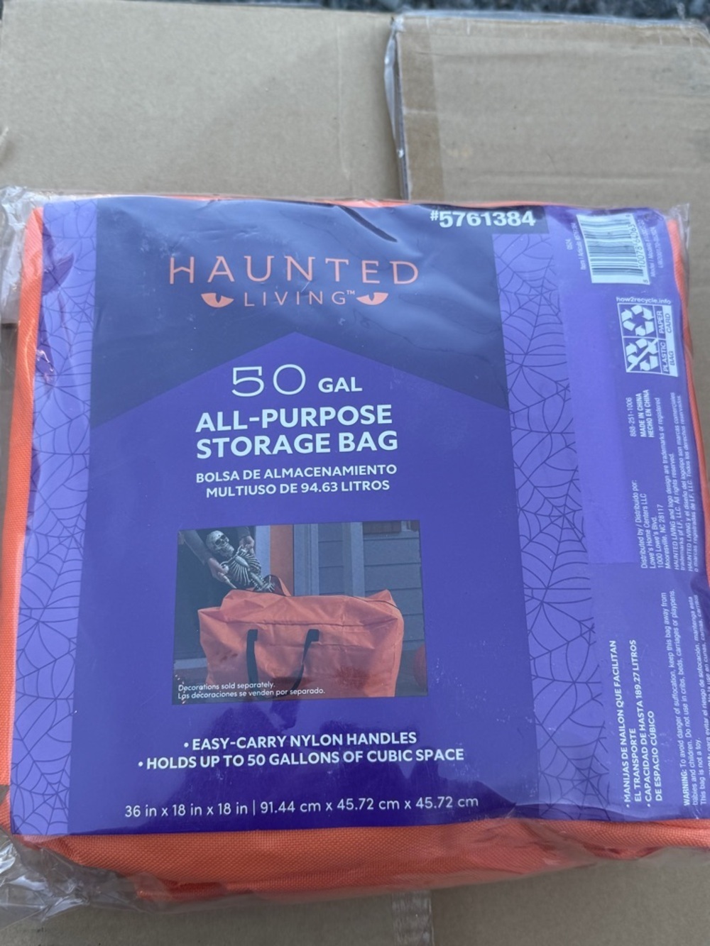 50 Gal All-Purpose Storage Bag - Orange Halloween